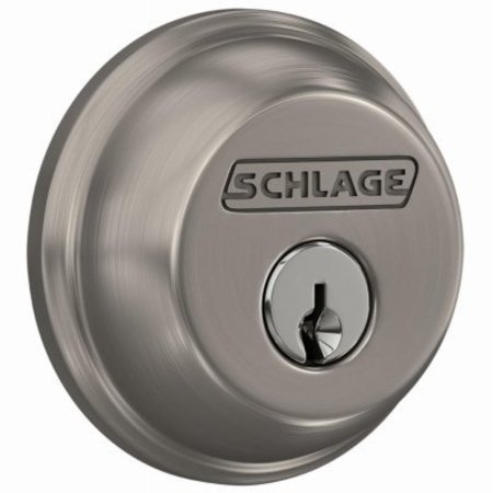 SCHLAGE LOCK Sat NI SGL Cyl Deadbolt B60NG619